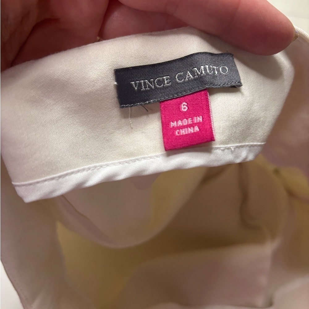 Vince Camuto Women's White Side Zip Up dress pants Size 6 Mid Rise Ankle - Picture 7 of 7